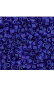 Miyuki square - cubes 1.8mm Beads - Matted Transparent cobalt ab SB18-151FR
